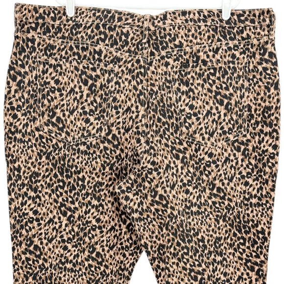 Terra & Sky Women's Core Straight Stretch Brown Leopard Denim Jeans Plus 24W NWT - Picture 4 of 10
